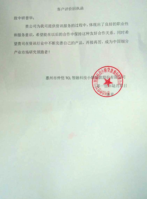 惠州市仲恺TCL智融科技小额贷款股份有限公司